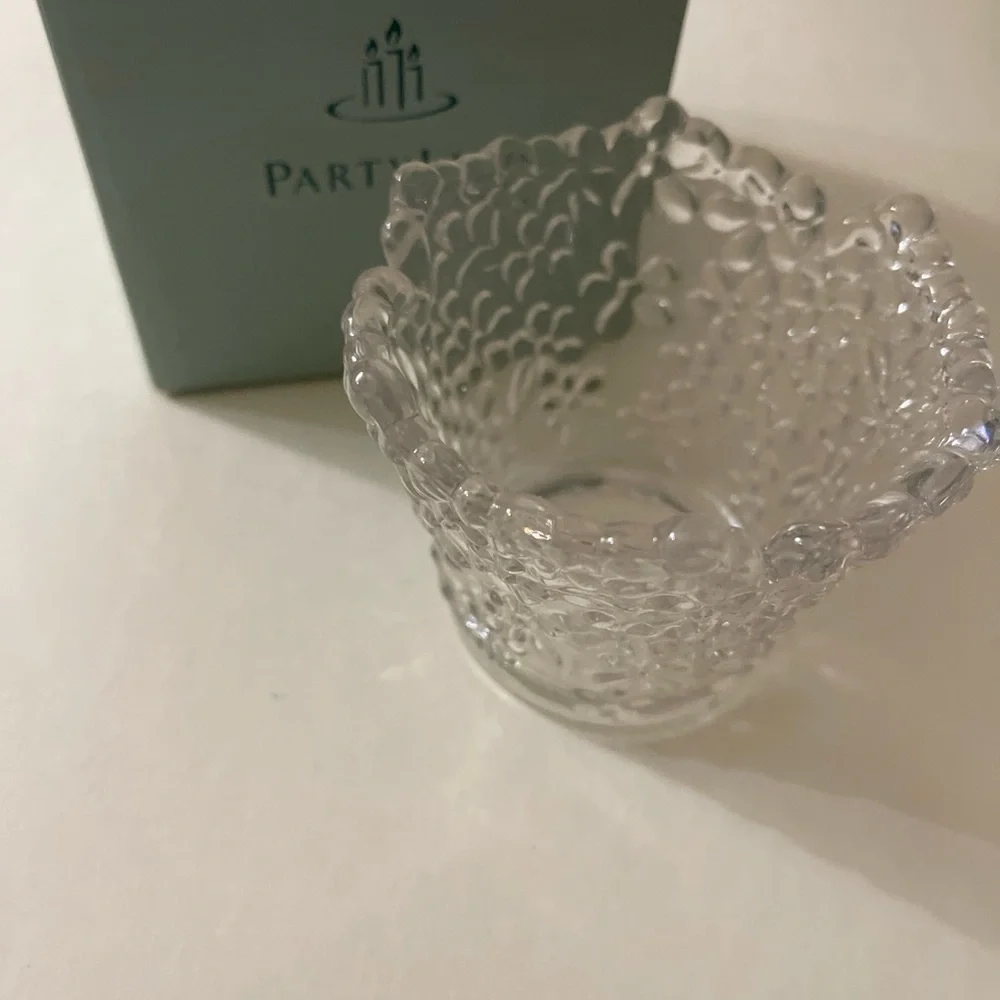 New Crystal Votive Tealight Candle Holder, 3 3/4" PartyLite - Picture 6 of 7